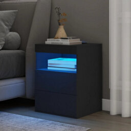 Led Bedside Table 3 Drawers Cabinet Charging And Storage Nightstand Side Table - thumbnail 5