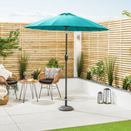 Christow Shanghai Garden Parasol With Crank Turquoise - 2.0M - thumbnail 2