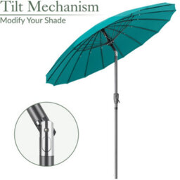 Christow Shanghai Garden Parasol With Crank Turquoise - 2.0M - thumbnail 5