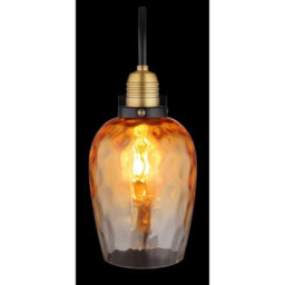 Luminosa Lighting Luminosa Salvy Dome Wall Lamp Matt Black Amber Glass Shade 1X E27 - thumbnail 5