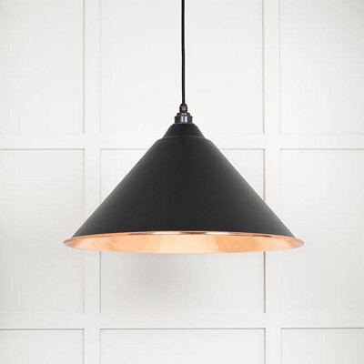 From the Anvil Hammered Copper Hockley Pendant In Elan Black - image 1