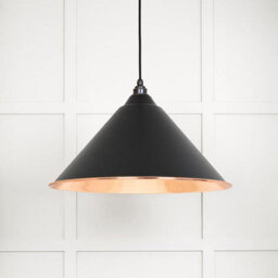 From the Anvil Hammered Copper Hockley Pendant In Elan Black - thumbnail 1