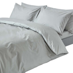 Homescapes Silver Grey Egyptian Cotton Single Duvet Cover With One Pillowcase, 200 Tc