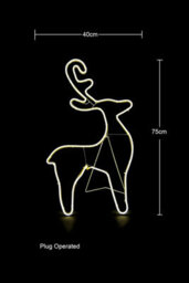 Shatchi Reindeer Neon Effect Rope Light Silhouette Double Side 90 Warm White Leds Christmas Outdoor - thumbnail 1