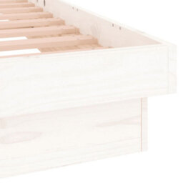 Vidaxl Led Bed Frame Without Mattress White Small Double Solid Wood Bed Frames - thumbnail 9
