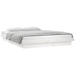 Vidaxl Led Bed Frame Without Mattress White Small Double Solid Wood Bed Frames - thumbnail 3