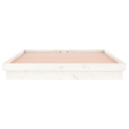 Vidaxl Led Bed Frame Without Mattress White Small Double Solid Wood Bed Frames - thumbnail 7
