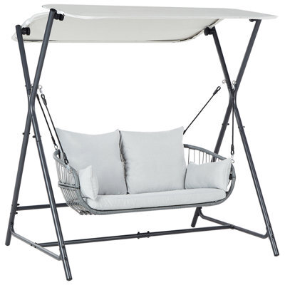 Beliani Patio Swing Fiastra Metal Light Grey - image 1