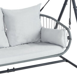 Beliani Patio Swing Fiastra Metal Light Grey - thumbnail 7