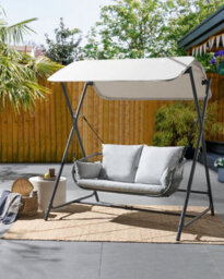 Beliani Patio Swing Fiastra Metal Light Grey - thumbnail 2