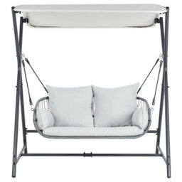 Beliani Patio Swing Fiastra Metal Light Grey - thumbnail 5
