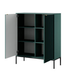 Arte Stylish Nova Highboard Cabinet H1250mm W1040mm D390mm In Green - Contemporary Elegance For Your Home - thumbnail 2