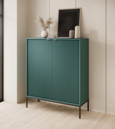Arte Stylish Nova Highboard Cabinet H1250mm W1040mm D390mm In Green - Contemporary Elegance For Your Home - thumbnail 4