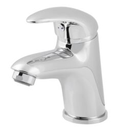 GoodHome Veleka Gloss White Freestanding Vanity Unit & Basin Set With Chrome Effect Tap - Includes 2 Door Vanity (W)550mm (H)900mm - thumbnail 4