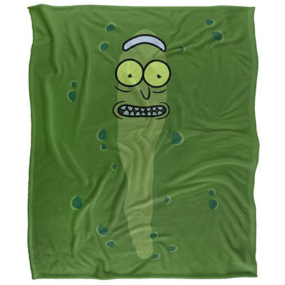 Rick And Morty Silky Pickle Rick Supersoft Blanket Green (One Size) - image 1