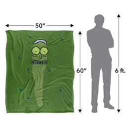 Rick And Morty Silky Pickle Rick Supersoft Blanket Green (One Size) - thumbnail 4