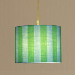Valuelights Callie Colour Clash Blue And Green Stripe Small Fabric Drum Lamp Shade (D)26Cm - thumbnail 3