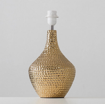 Gold Ceramic Table Lamp Light Base Metallic Bedroom Living Room Bedside Lighting - image 1