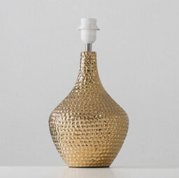 Gold Ceramic Table Lamp Light Base Metallic Bedroom Living Room Bedside Lighting - thumbnail 1