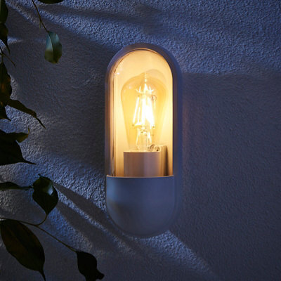 Zinc Kerry Fixed Matt White Mains-Powered Led Outdoor Contemporary On/off Wall Light (Dia)10Cm - image 1