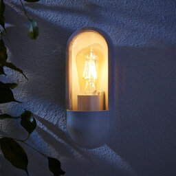 Zinc Kerry Fixed Matt White Mains-Powered Led Outdoor Contemporary On/off Wall Light (Dia)10Cm - thumbnail 1