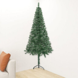 Berkfield Corner Artificial Christmas Tree Green 240 Cm Pvc - thumbnail 1