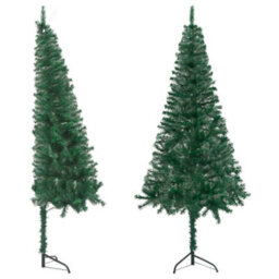 Berkfield Corner Artificial Christmas Tree Green 240 Cm Pvc - thumbnail 2