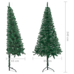 Berkfield Corner Artificial Christmas Tree Green 240 Cm Pvc - thumbnail 8
