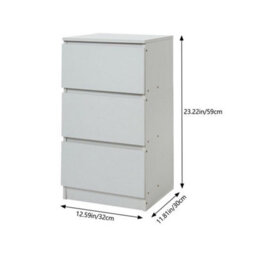 Bedside Storage Cabinet White Chest Of Drawers Side Table Shelf Bedroom 3 Drawer - thumbnail 3