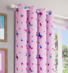Enhanced Living Charm Room Darkening Thermal Pink Metallic Print Kid's Eyelet Curtains (Pair) 46 X 54 Inch (117X137Cm) - thumbnail 3