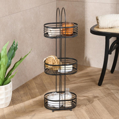 Ohs 3 Tier Shower Caddy Rust Resistant Metal Bathroom Organiser - Black - image 1