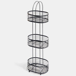 Ohs 3 Tier Shower Caddy Rust Resistant Metal Bathroom Organiser - Black - thumbnail 4