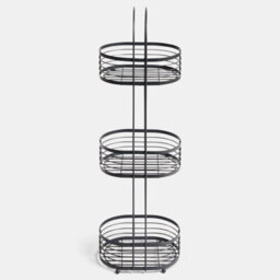 Ohs 3 Tier Shower Caddy Rust Resistant Metal Bathroom Organiser - Black - thumbnail 3