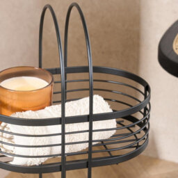 Ohs 3 Tier Shower Caddy Rust Resistant Metal Bathroom Organiser - Black - thumbnail 2