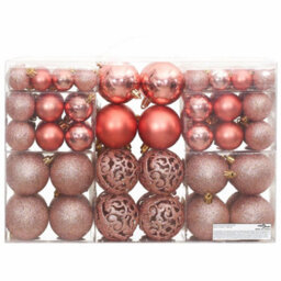 Berkfield Christmas Baubles 100 Pcs Pink And Rose 3 / 4 / 6 Cm - thumbnail 3