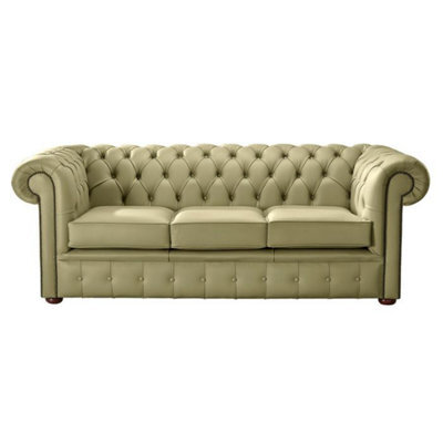 Chesterfield 3 Seater Shelly Golders Green Leather Sofa Bespoke In Classic Style - image 1
