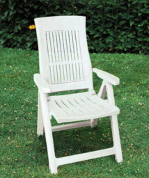Urbn-Living Urbnliving Folding Garden Lounger White Color Chair 5 Multi Reclining Positions Outdoor Dining Chairs, Set Of 2 - thumbnail 3