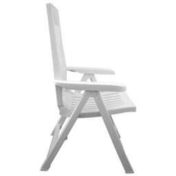 Urbn-Living Urbnliving Folding Garden Lounger White Color Chair 5 Multi Reclining Positions Outdoor Dining Chairs, Set Of 2 - thumbnail 2