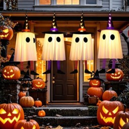 Halloween Ghost String Lights Led Hanging Ghost Fairy Lights For Indoor Outdoor Party Decor Orange - thumbnail 1