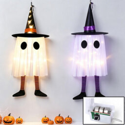 Halloween Ghost String Lights Led Hanging Ghost Fairy Lights For Indoor Outdoor Party Decor Orange - thumbnail 3