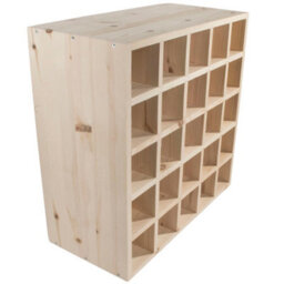 Woodeedoo Square Solid Pine Wooden Wine Rack 25 Bottle Floor Standing Cube Storage Unfinished Decorative Wood 52 X 52 X 25 Cm - thumbnail 6