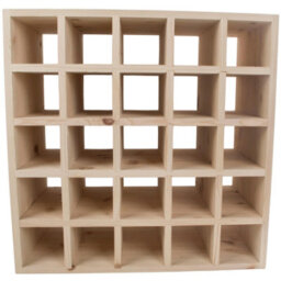 Woodeedoo Square Solid Pine Wooden Wine Rack 25 Bottle Floor Standing Cube Storage Unfinished Decorative Wood 52 X 52 X 25 Cm - thumbnail 5