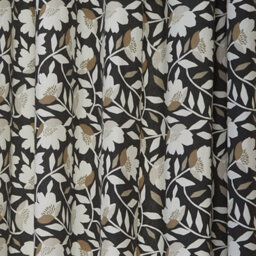 Fusion Luna 100% Cotton Pair Of Black Eyelet Curtains - thumbnail 3