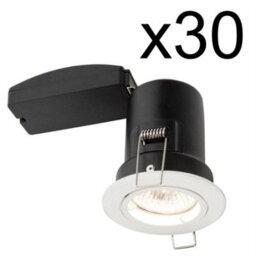 First Choice Lighting Set Of 30 Fire Rated Downlights - White Fixed Gu10 Recessed Downlights - thumbnail 2