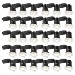 First Choice Lighting Set Of 30 Fire Rated Downlights - White Fixed Gu10 Recessed Downlights - thumbnail 1