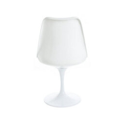 Fusion Living Tulip Set - White Medium Circular Table And Four Chairs With Pu Cushion Red - thumbnail 5