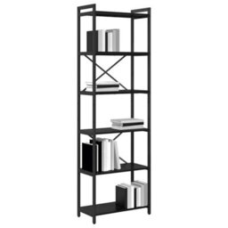 Berkfield Bookcase Black Oak 60 X 30 X 188 Cm Engineered Wood - thumbnail 3