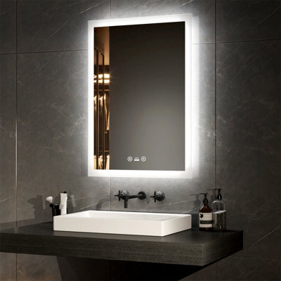 Emke Bathroom Led Mirror With Motion Sensor Switch, Multifunction Vanity Mirror With Dimmable, Demister, 500 X 700 mm - image 1