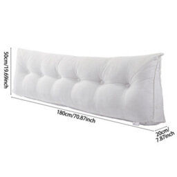 Living And Home White Beige Corduroy Wedge-Shaped Detachable Pillow 180Cm W X 20Cm D X 50Cm H - thumbnail 9