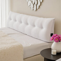 Living And Home White Beige Corduroy Wedge-Shaped Detachable Pillow 180Cm W X 20Cm D X 50Cm H - thumbnail 2